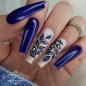 Preview: Dunkelblau Schwarz Strasssteine Nageldesign Ideen - Sommernägel - Sommer Nägel 